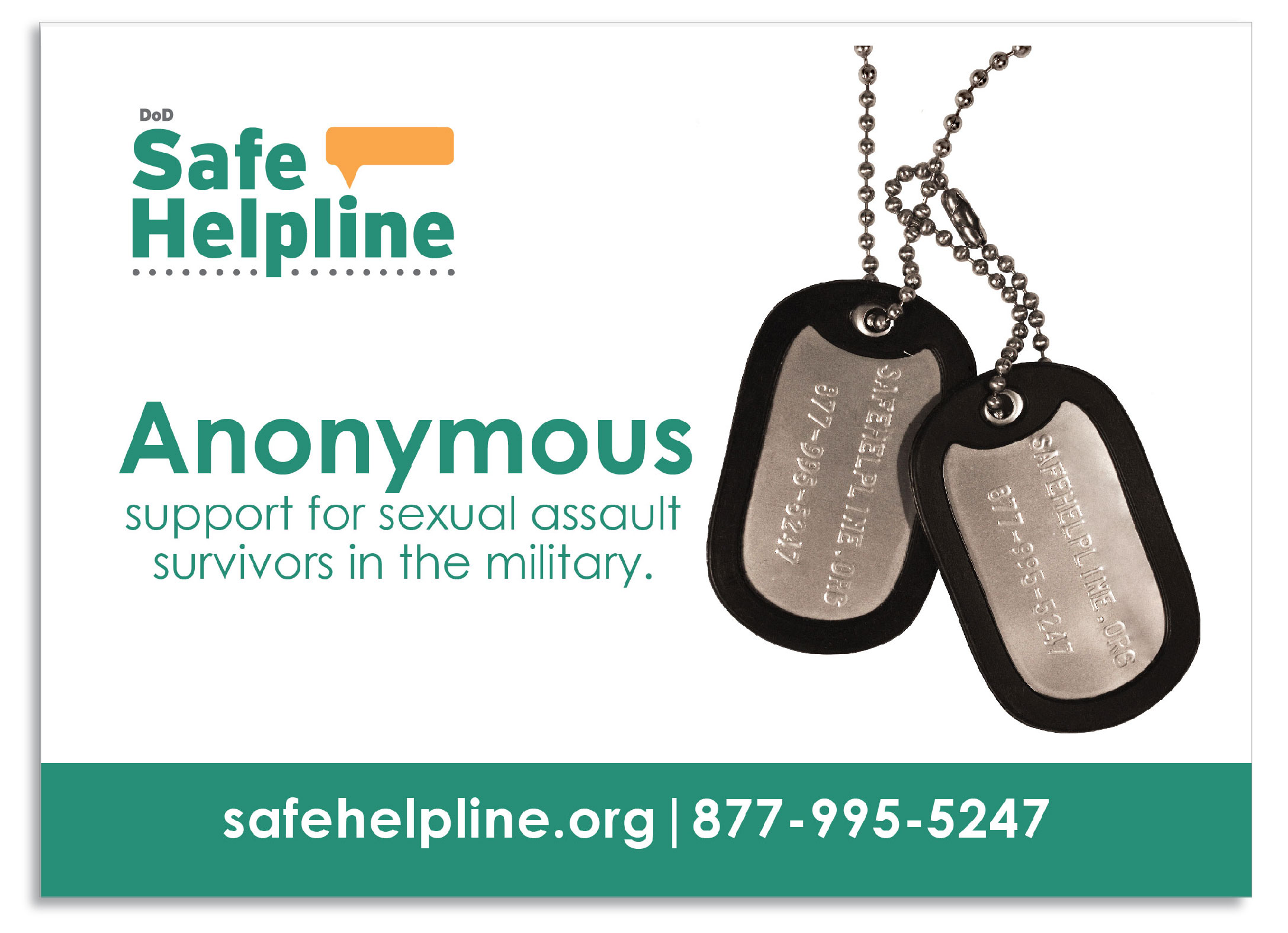 Safe Helpline Postcard Safe Helpline