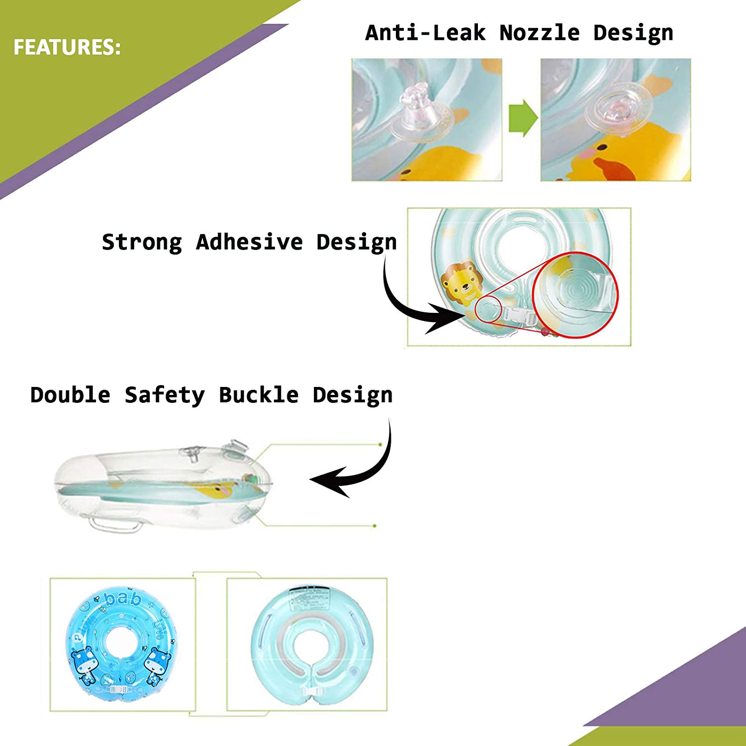 SafeOKid Safety Swimming Neck Ring/Tube/Float for Babies Baby