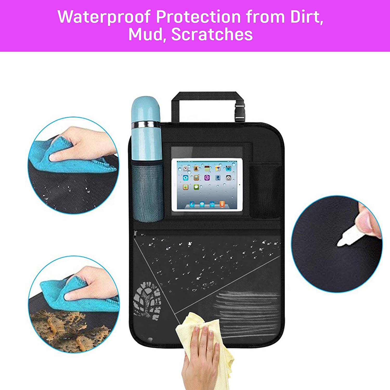 SafeOKid Kick Mat for Car Seat Protector, Waterproof Protection from Dirt, Mud, Scratches