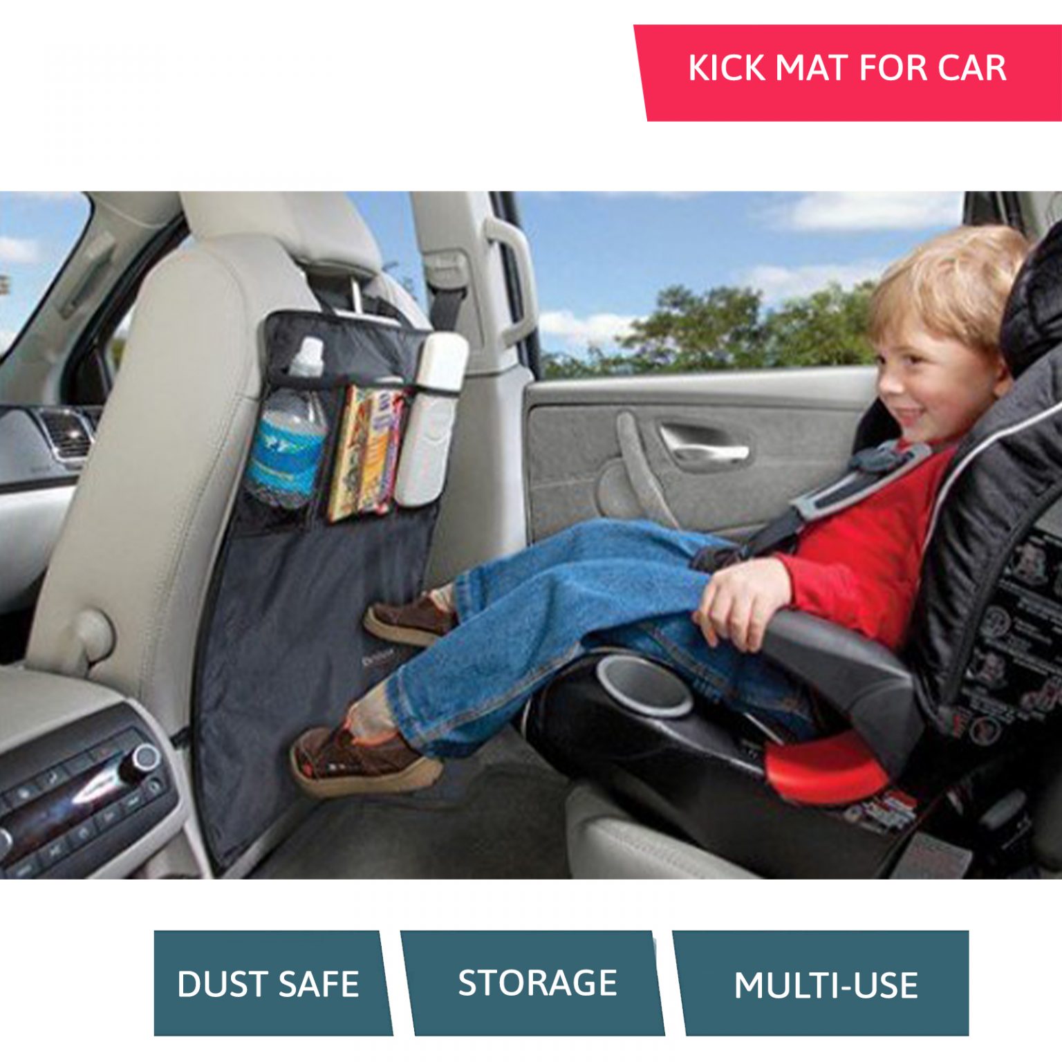 Safe O Kid Travel Kit/ Combo, Neck Support Pillow, Backless Car Booster Seat, Car Safety Seat