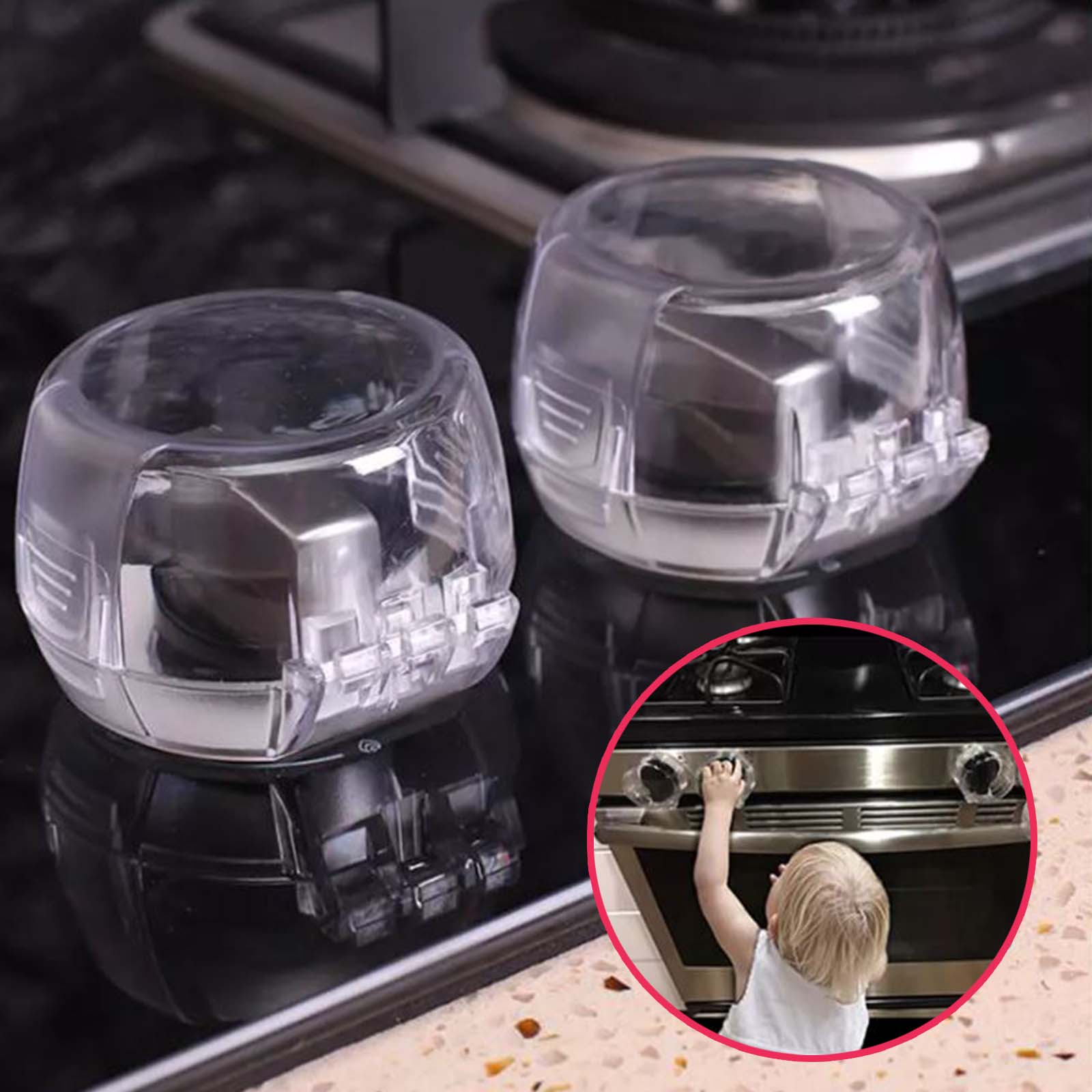 Buy MY MILESTONES Gas Stove Knob Cover Set Of Shoppers Stop Clear