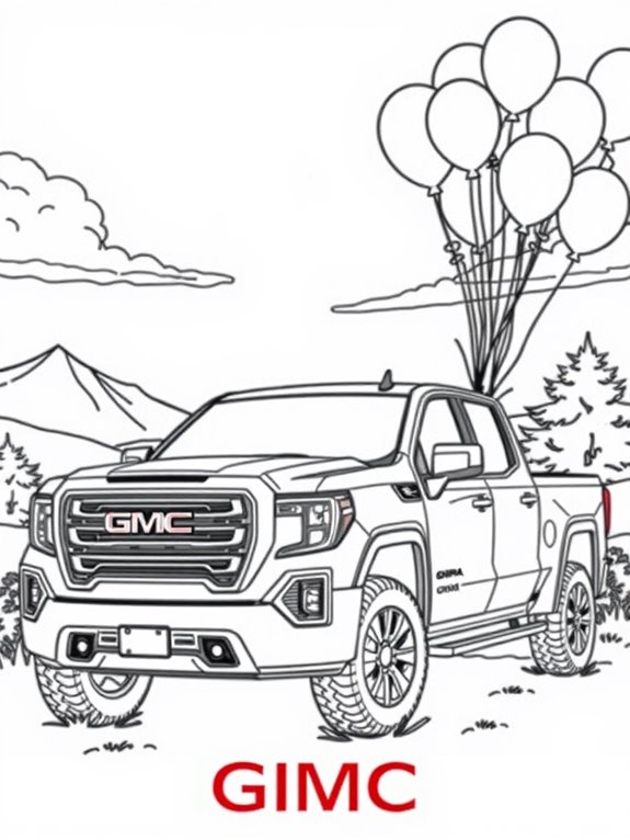Gmc Coloring Sierra Pages Truck Pickup Color Chevy Fun Printable