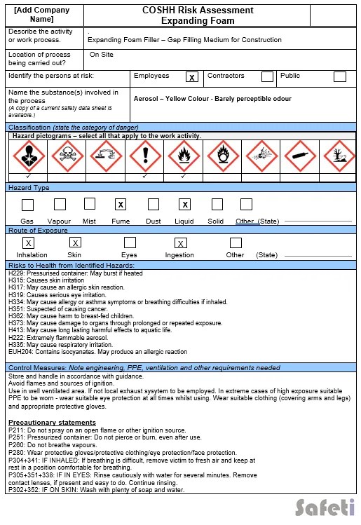 COSHH Assessment Examples PLUS Online Training Safeti