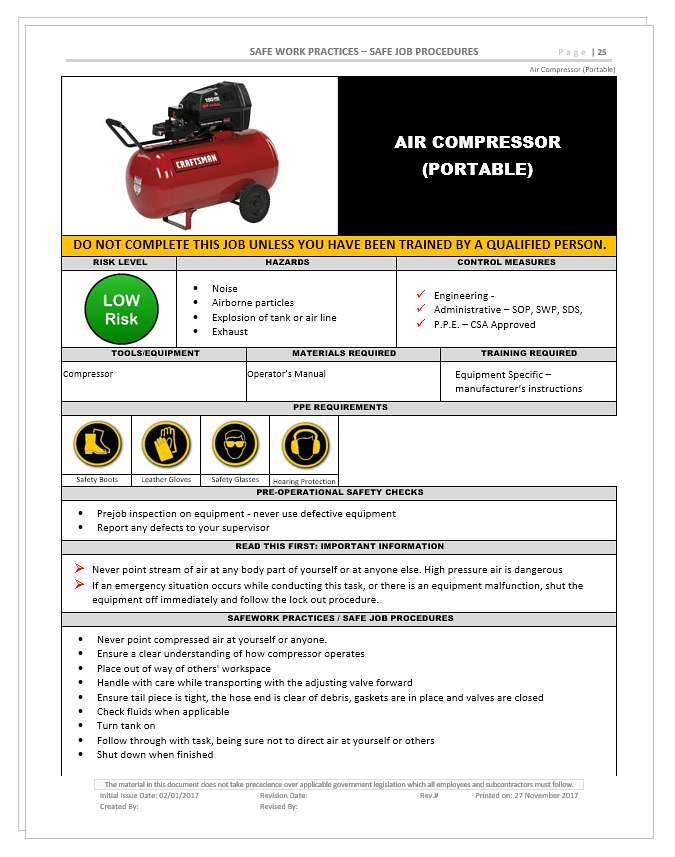 Air Compressor Safety2Go