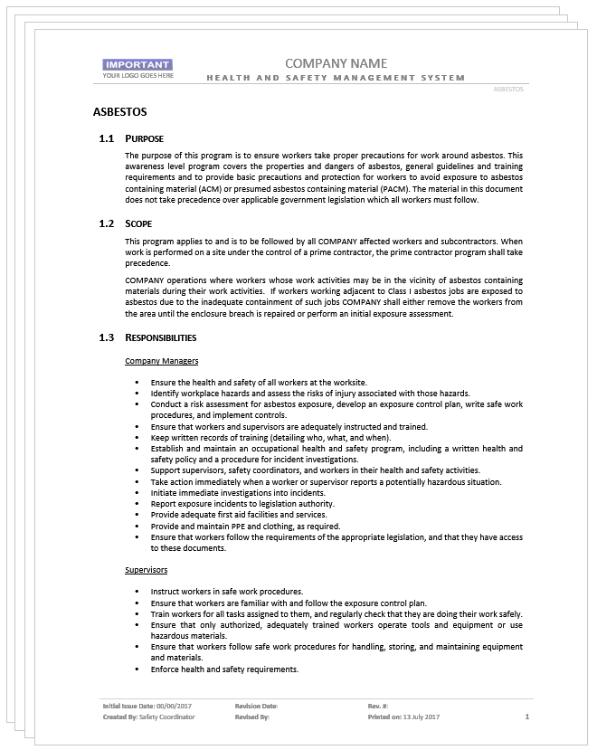 Asbestos Safety Program AB Safety2Go