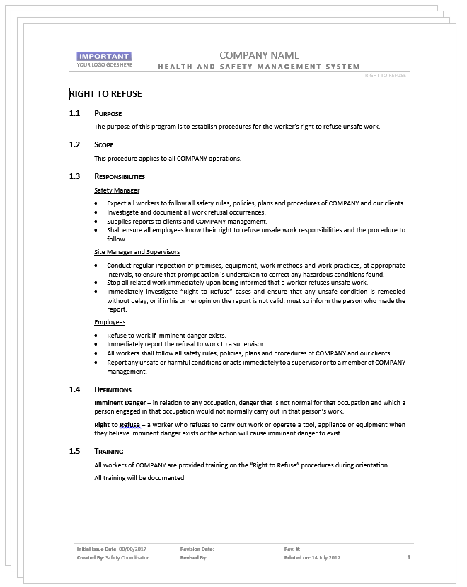 Right To Refuse Safety2Go