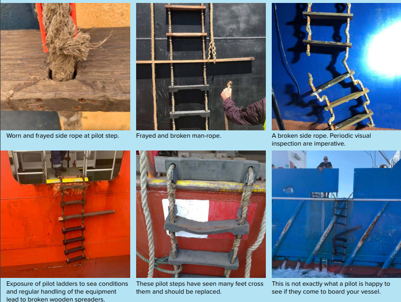 Lessons learned Check pilot ladder condition before every use SAFETY4SEA