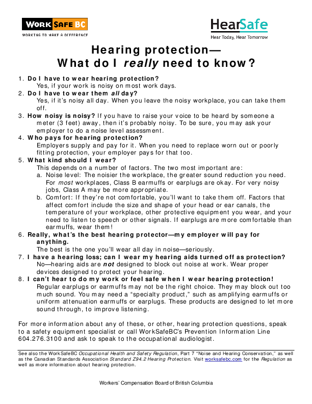 Hearing Protection What Do I Really Need To Know? Safety Driven TSCBC