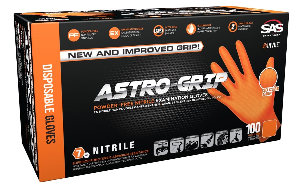SAS AstroGrip PowderFree Nitrile Exam Grade Disposable Gloves 7 Mil 1