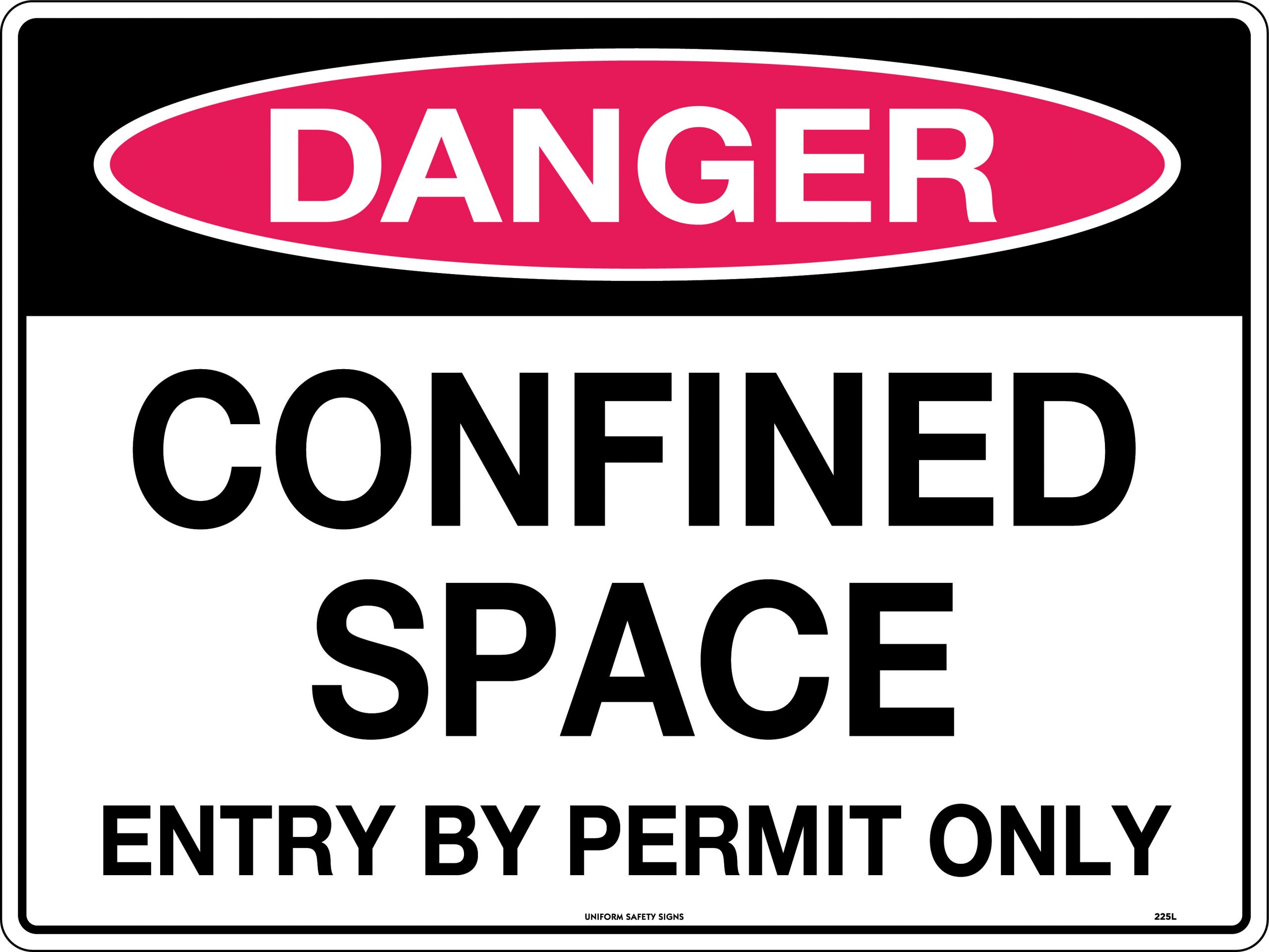 Danger Confined Space Entry By Permit Only Safety Network