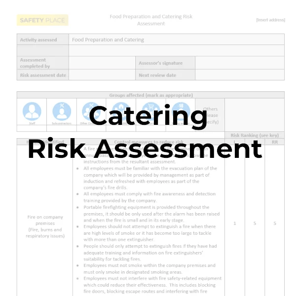 Mobile Catering Risk Assessment Example Printable Online