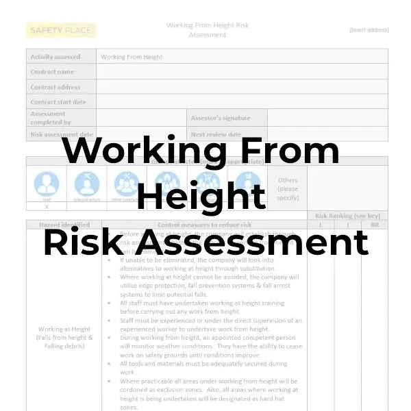 Working From Height Risk Assessment Safety Place