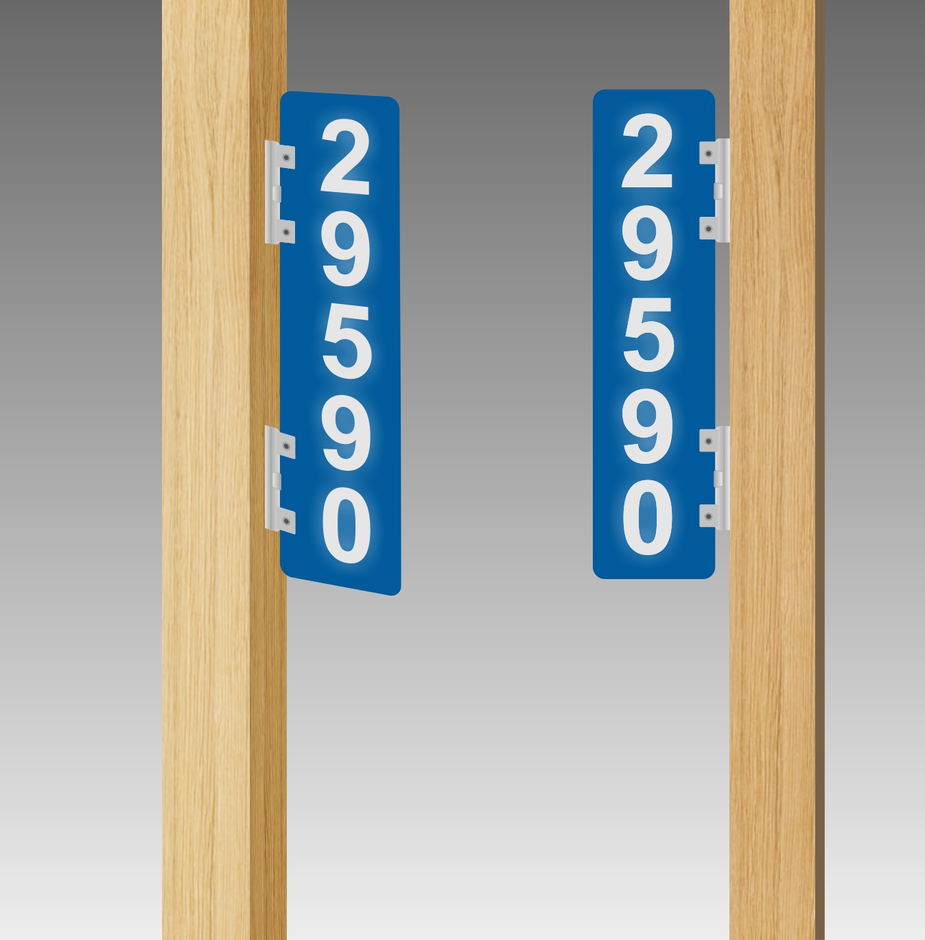 Vertical DoubleSided SideBrackets FlagStyle Reflective Address