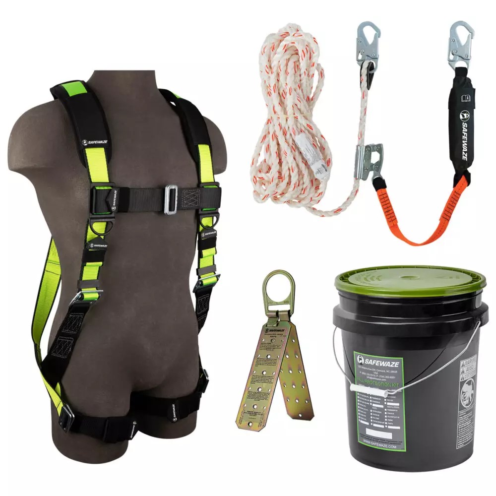 PRO Bucket Roof Kit FS280 Harness, 0187005 VLL, FS870 Anchor Safewaze
