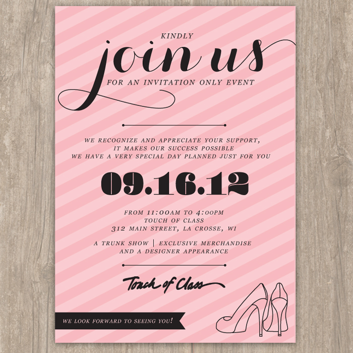 Pink Striped Event Invitation Saffron Avenue