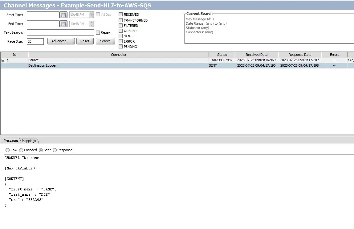 Sending HL7 Messages to AWS SQS with Mirth Connect Tutorial Saga IT