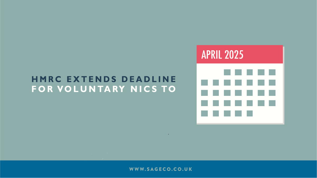 HMRC extends deadline for voluntary NICs to April 2025 Sage