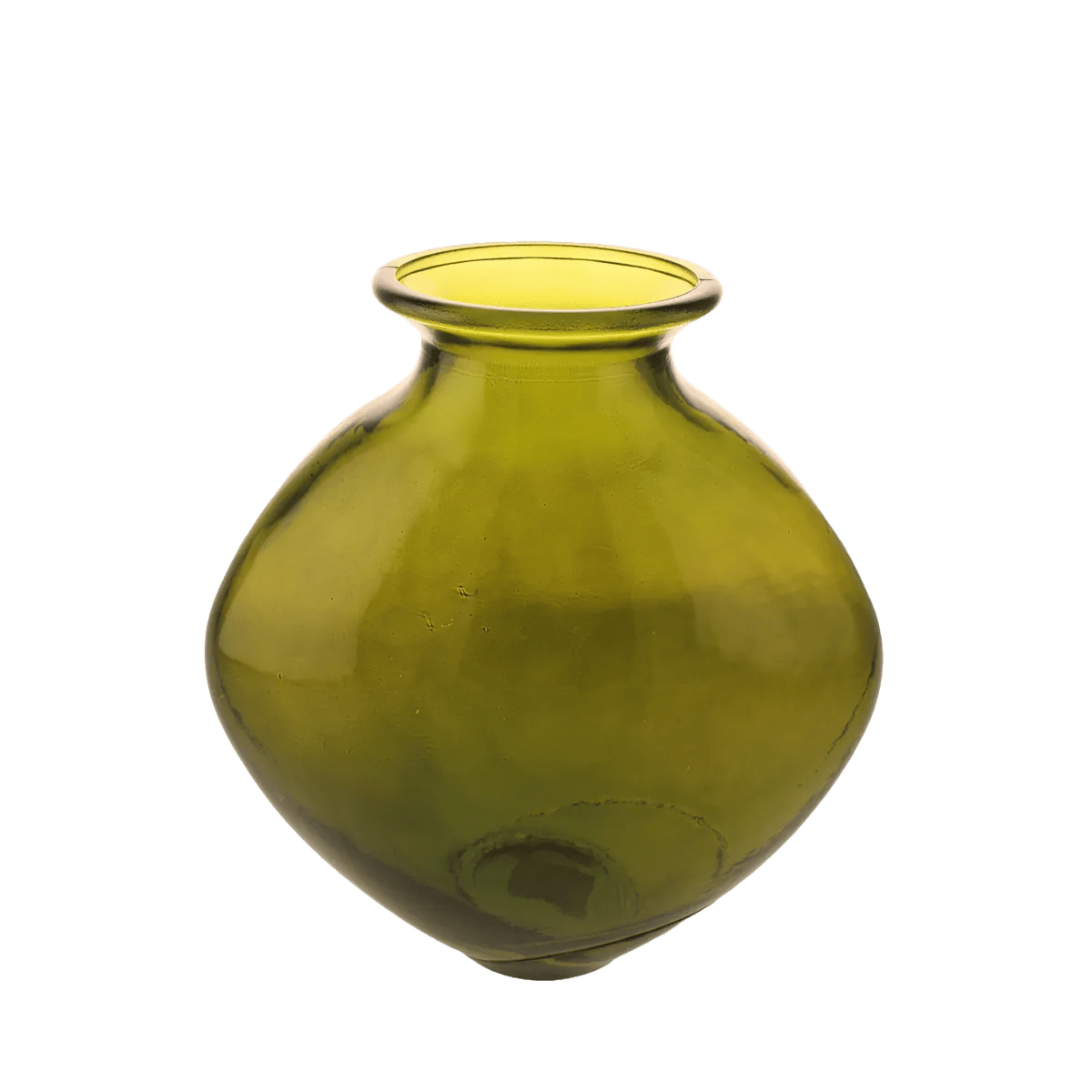 26cm Recycled Fluted Glass Fish Bowl SageDecor