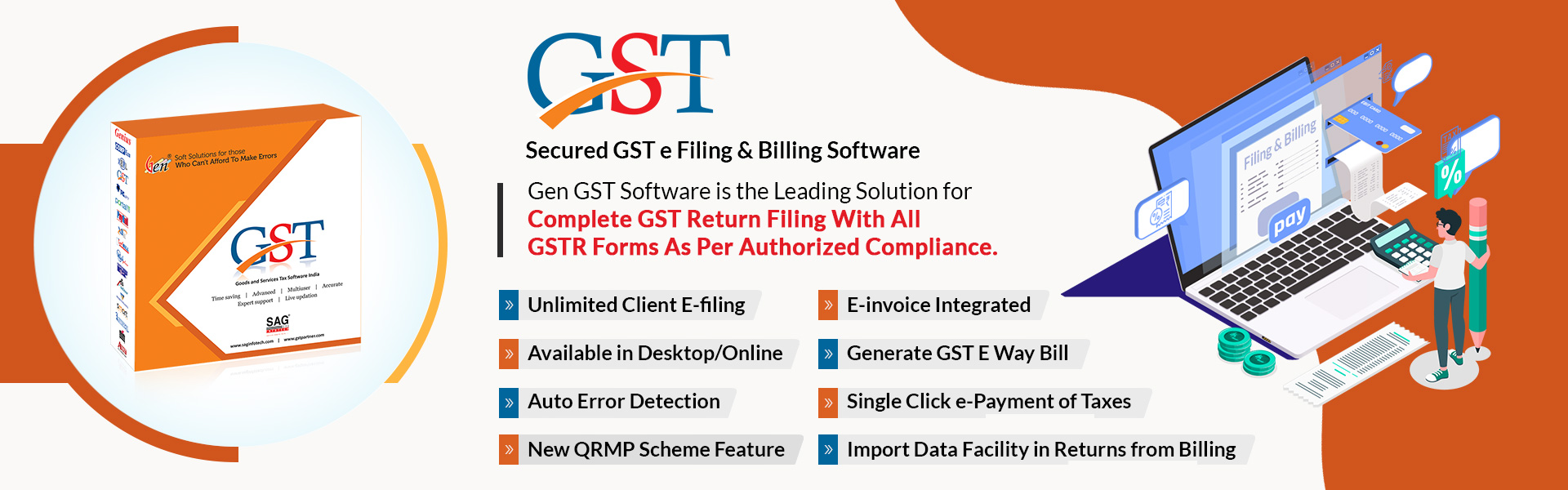 GST Software & CA Tax Software Tax + TDS + XBRL) SAG Infotech