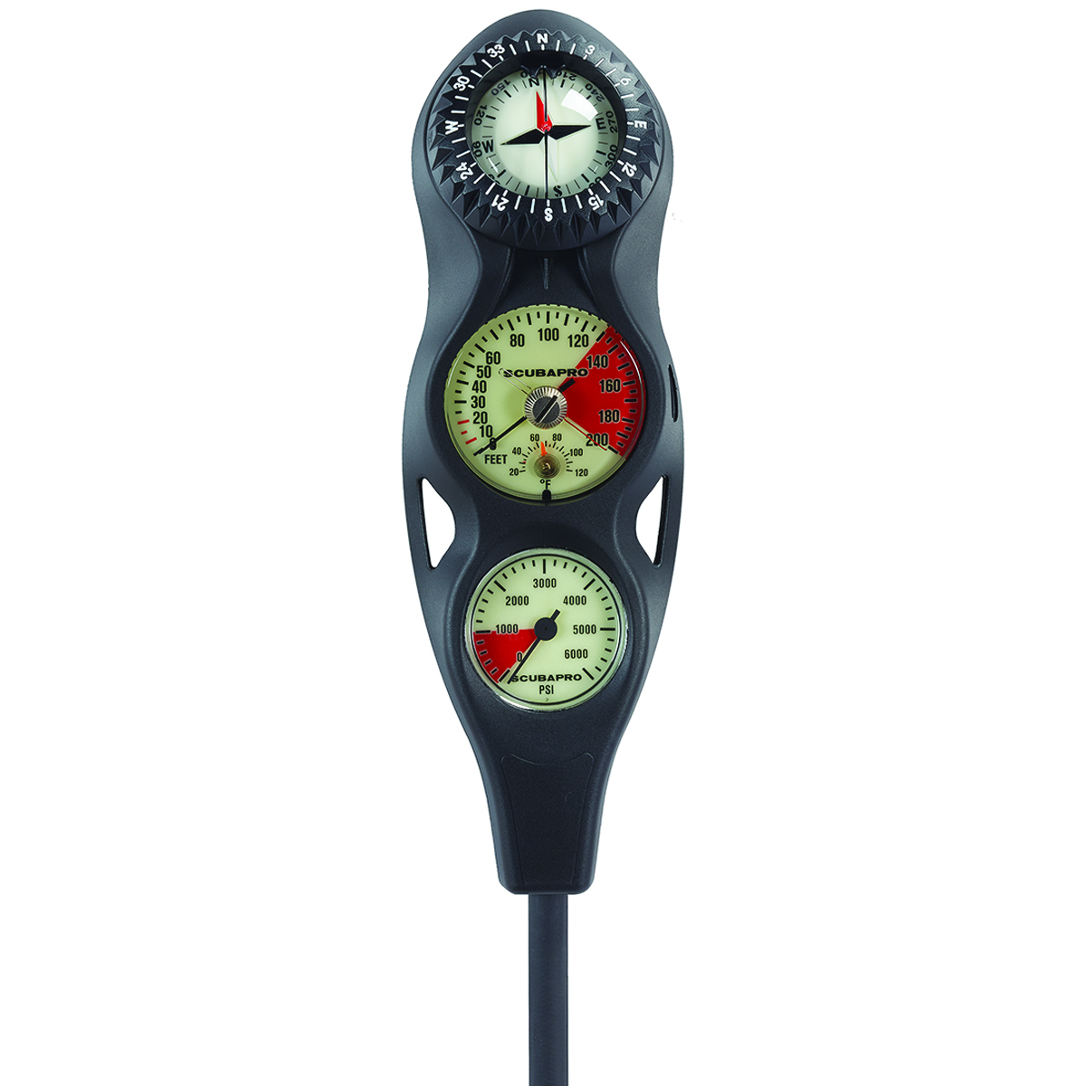 ScubaPro 3gauge Inline Dive Console W/ FS1.5 Compass, PGPSI, DGFT