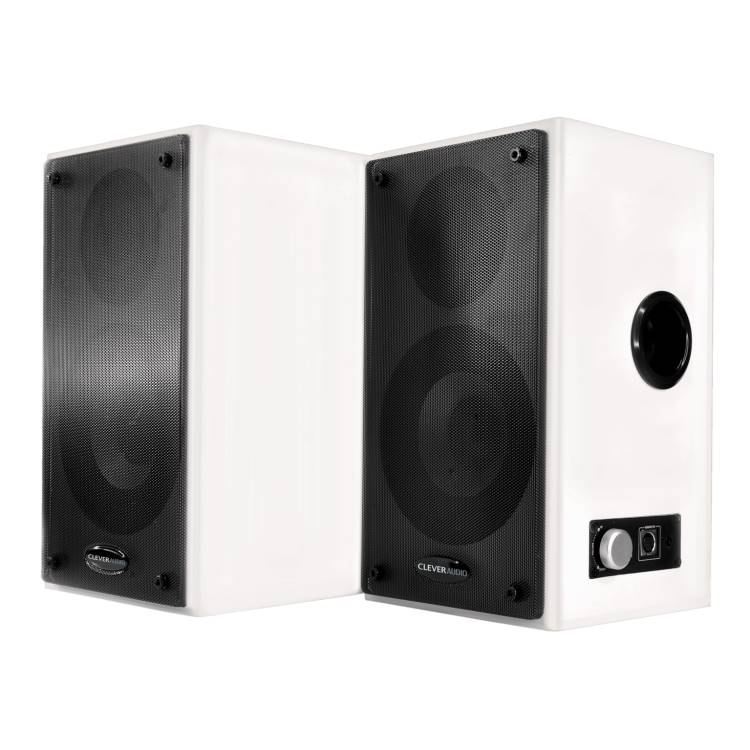 Wall Mounted Active Speakers with UK & Euro detachable Fig8 power cords