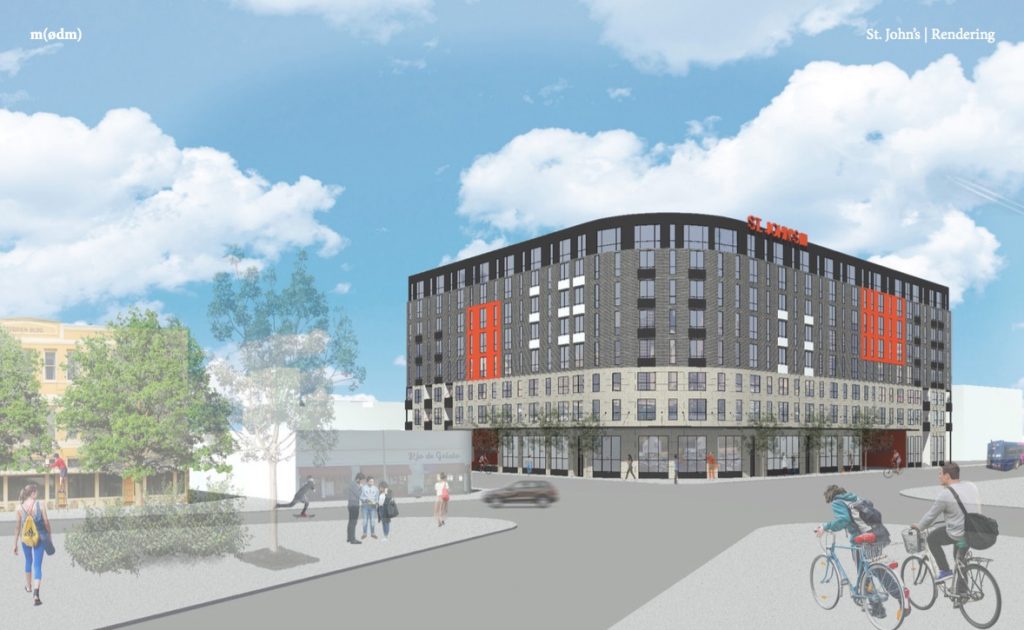 St. John’s apartments design now features one big round corner