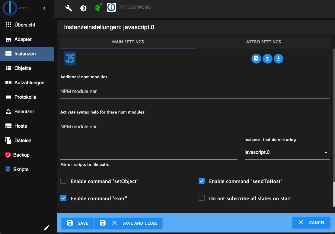 rPiWoMo Installation ioBroker SaHo1.de