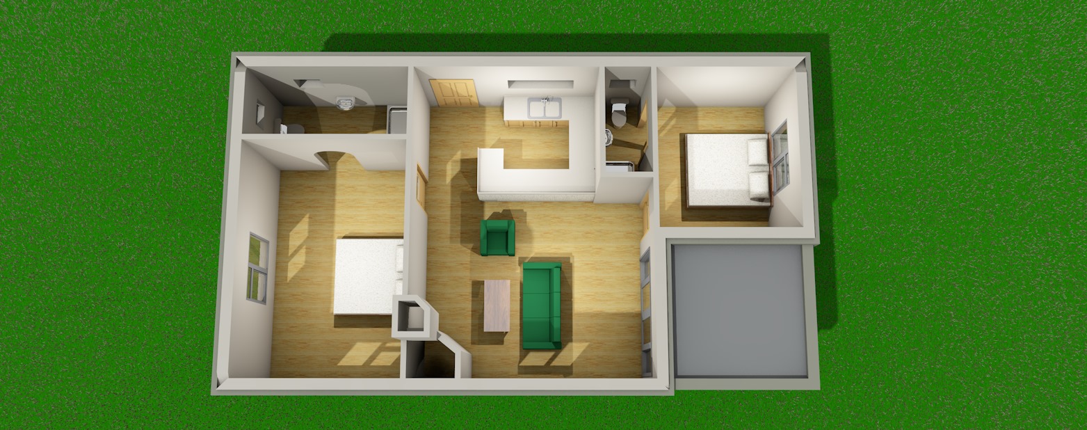 2 Bedroom jdp822 SA Houseplans