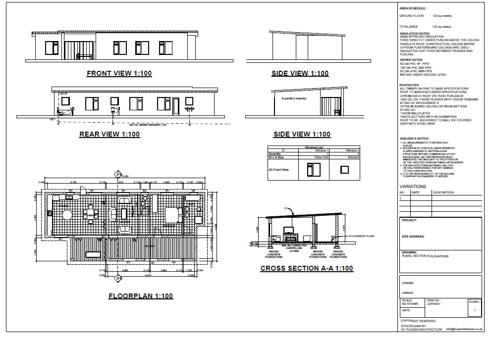 Townhouse 1 bedroom jdp943m SA Houseplans