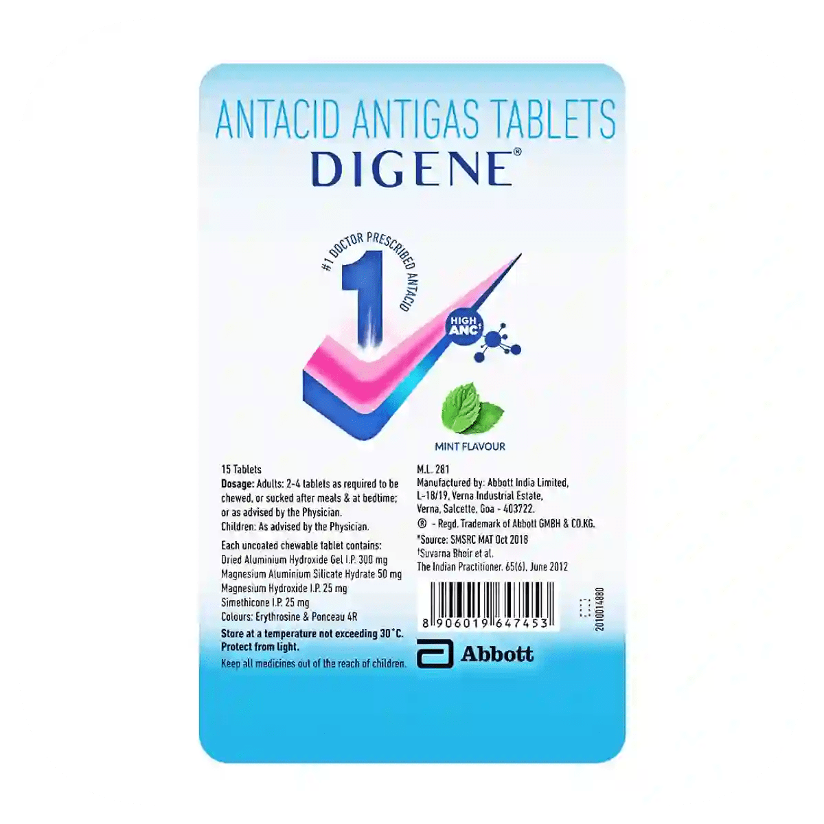 Digene Tablet 15's SAICURE