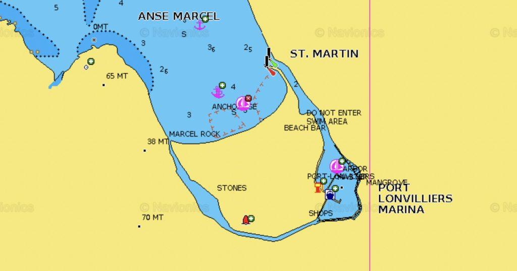 Anse Marcel Marina (Port Lonvilliers Marina), Saint Martin location