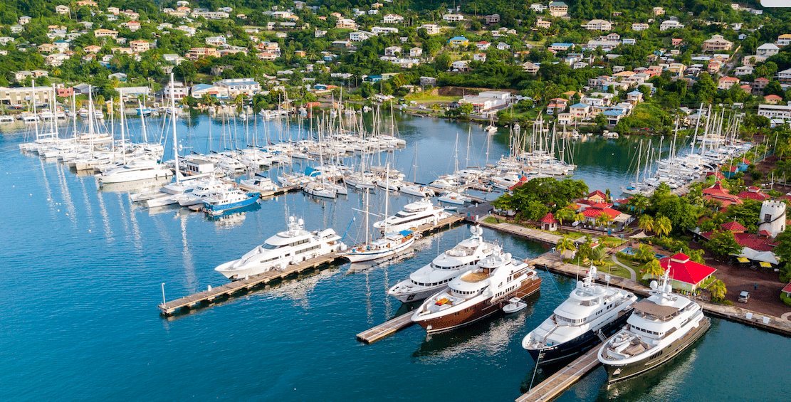 Port Louis Marina, Grenada location, yacht rentals, nearest airport