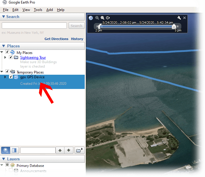 Animate GPS Track with Google Earth. Sailing "Thanks Dad"