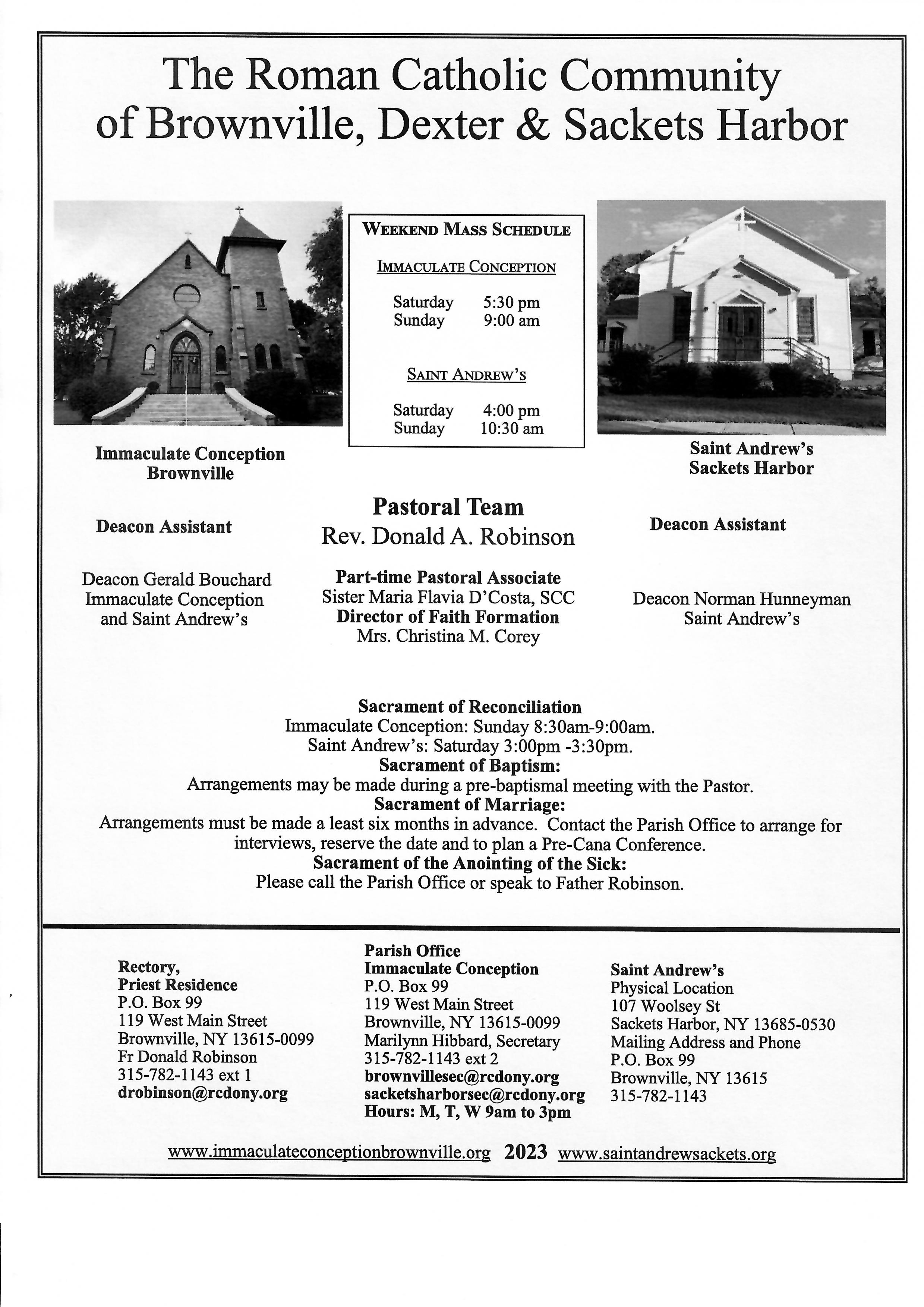 The Roman Catholic Community of Sackets Harbor