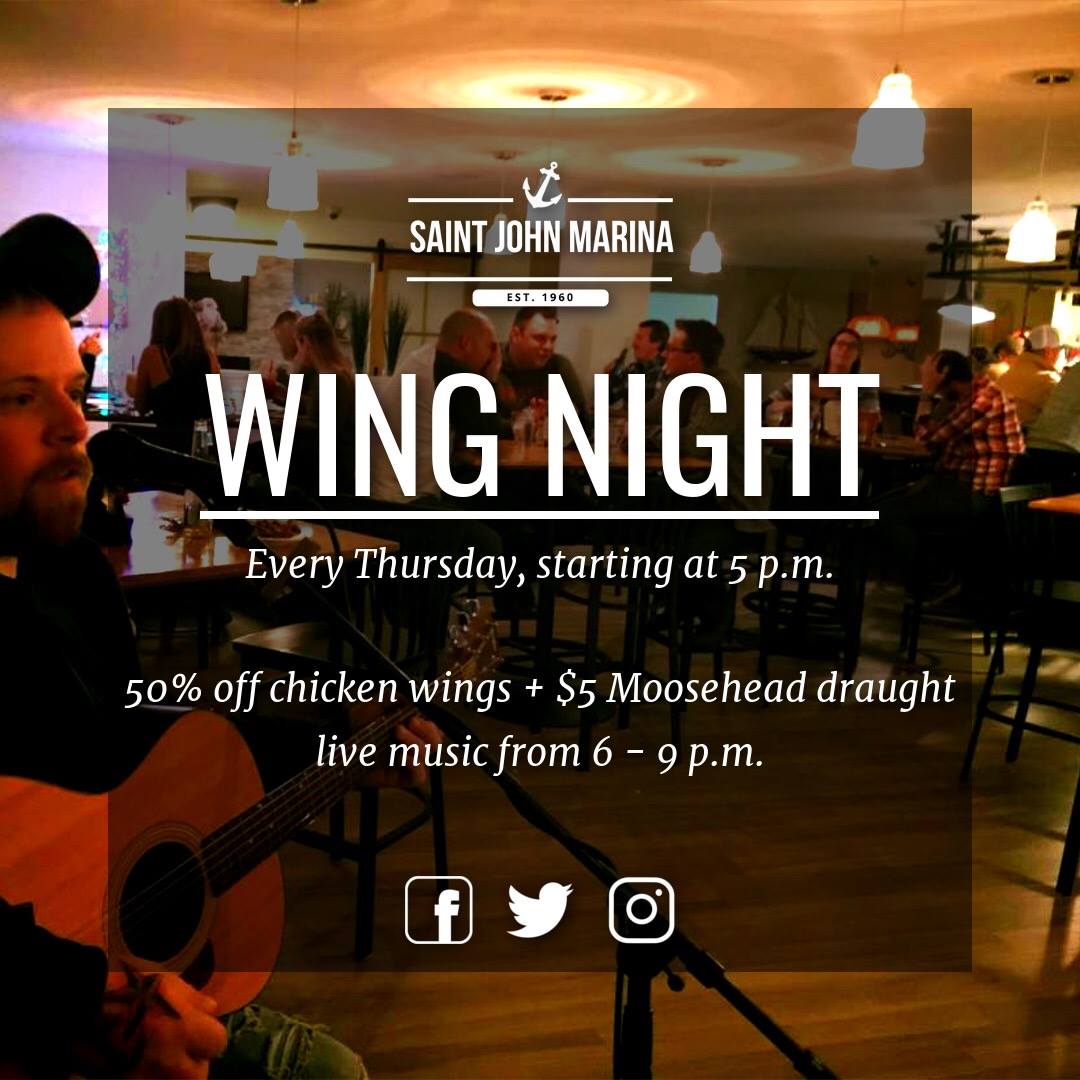 Thursday Night is Wing Night Saint John Marina