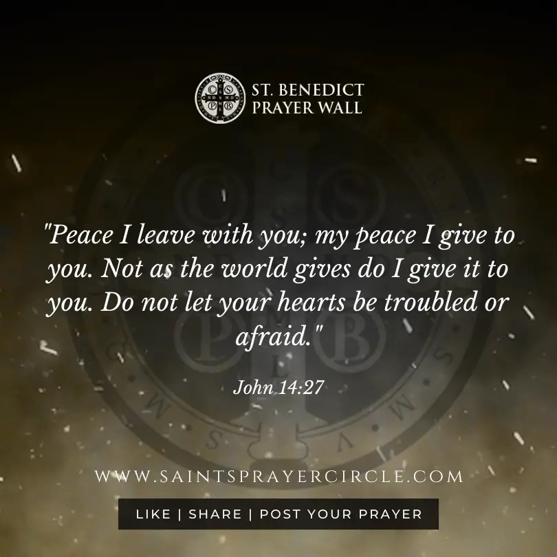Your Daily Bible Verse John 1427 St. Benedict Prayer Wall of