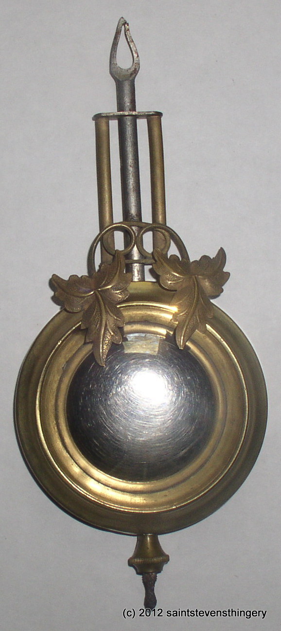 Fancy Antique Gilbert Clock Pendulum Bob & Rod Shelf, Mantel, Kitchen