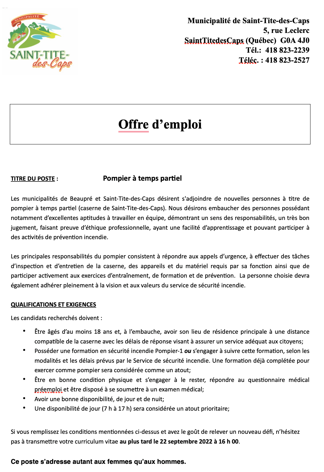 Administration SaintTitedesCaps