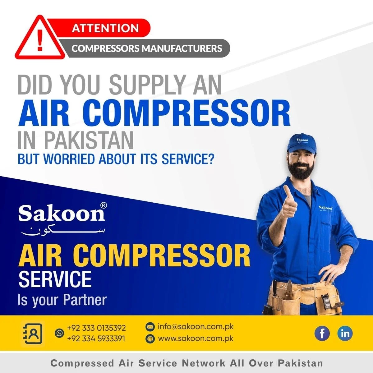 Your Reliable Compressor Service Partner in Pakistan Sakoon Pneumatics