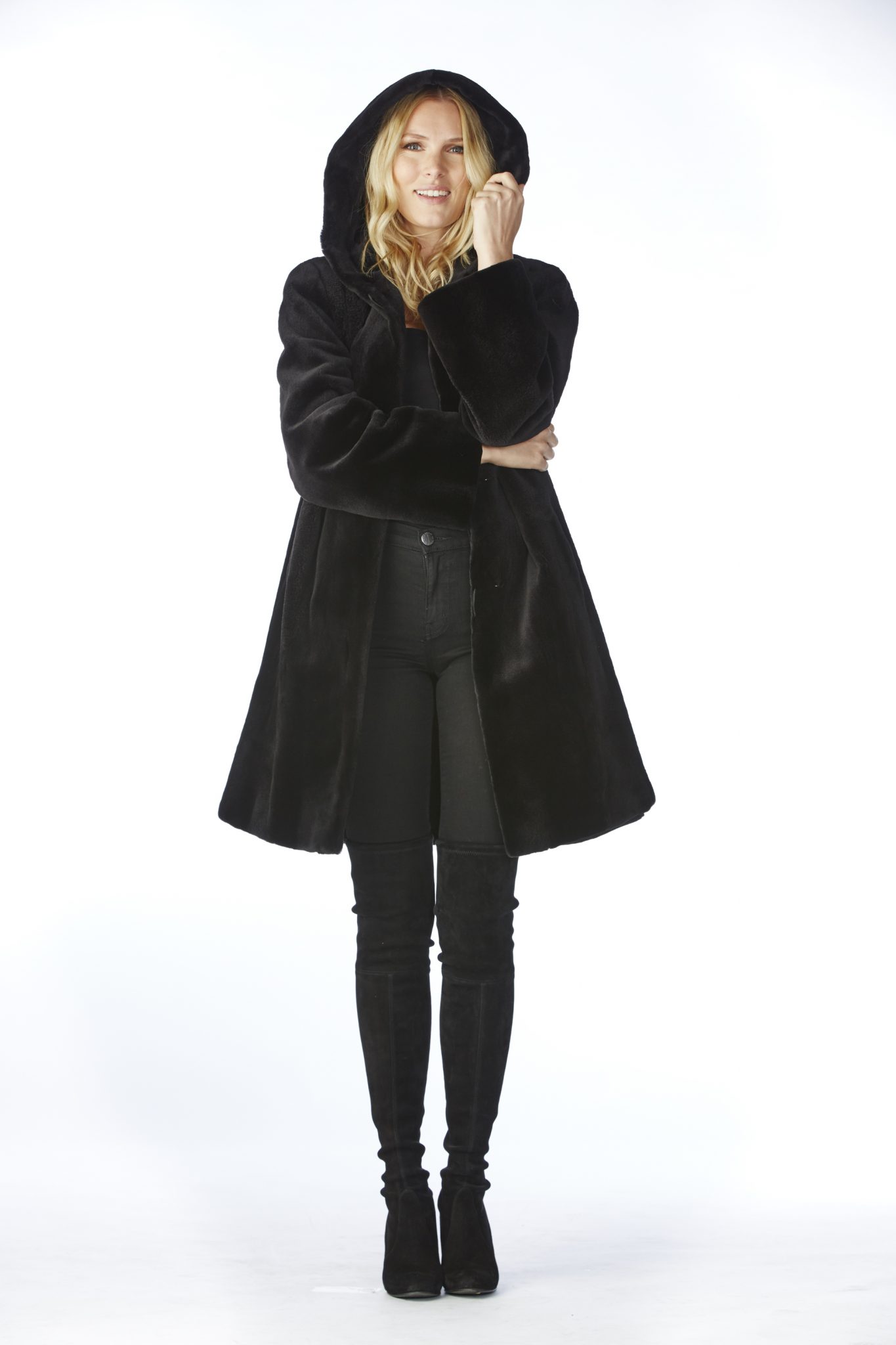 Sheared Mink Hooded Stroller Sakowitz Furs