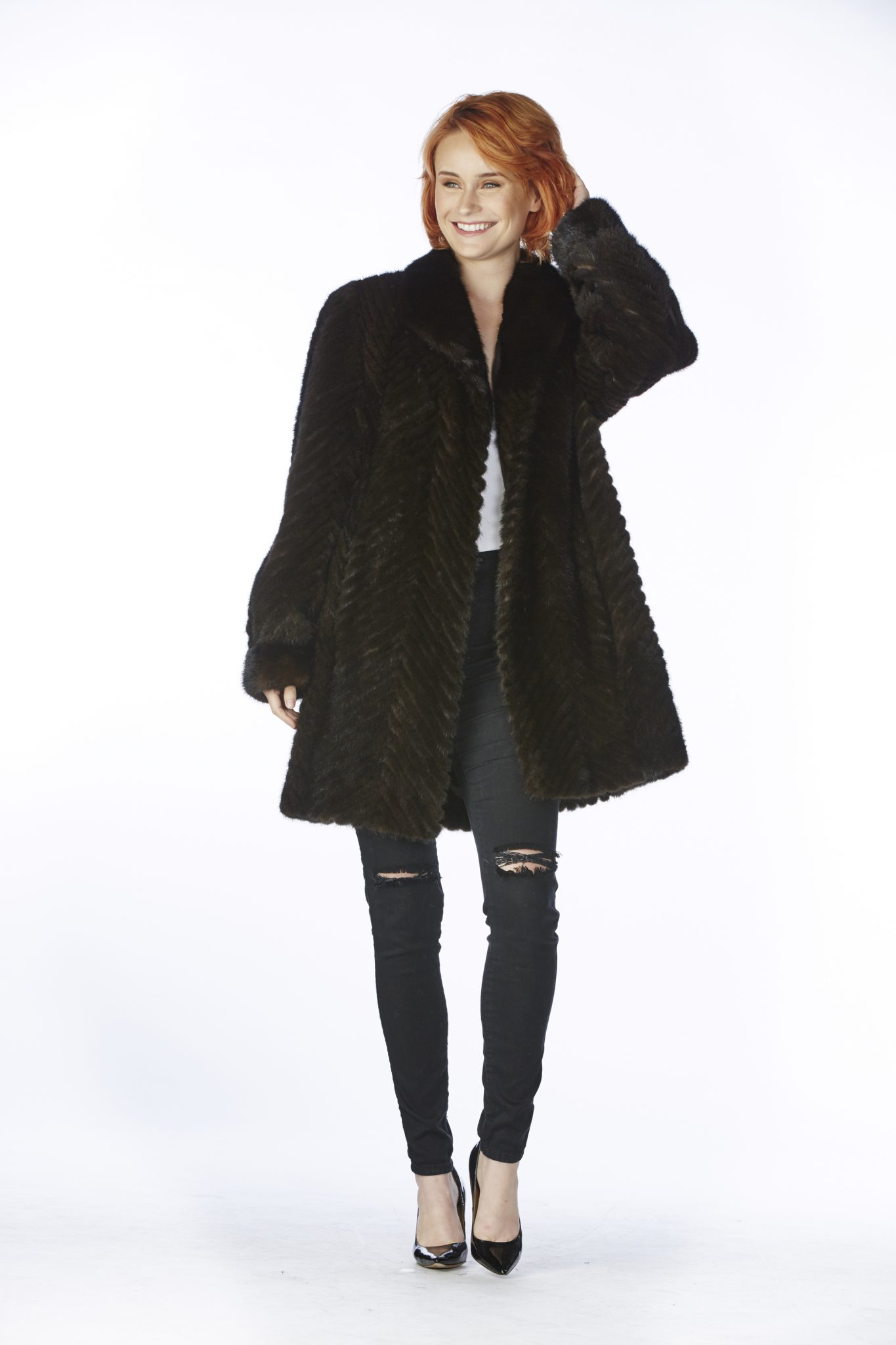 MINK CHEVRON STROLLER Sakowitz Furs