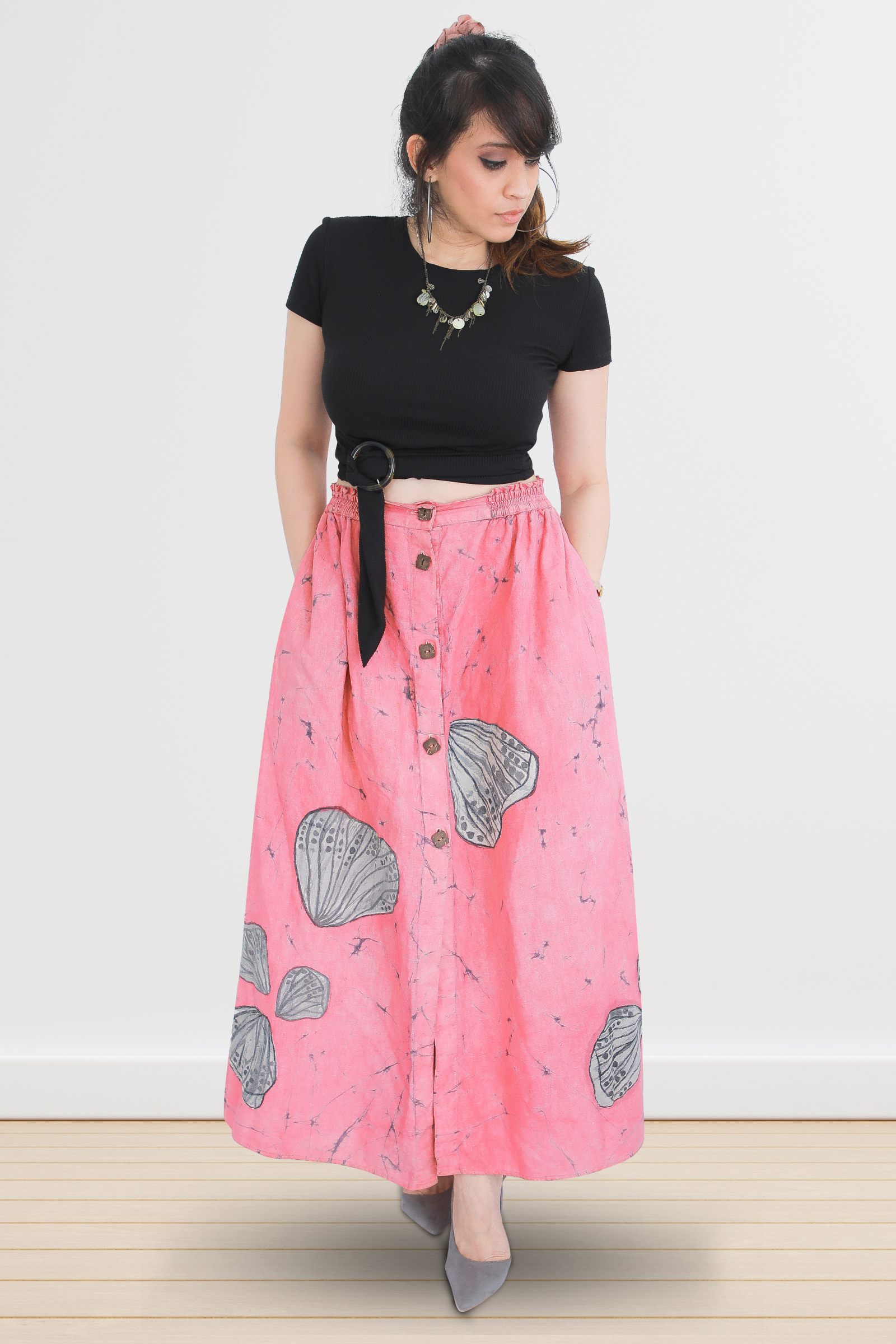 Buy PINK COLOURED LONG SKIRT Sri Lankan Handcrafts, Spices, Tea