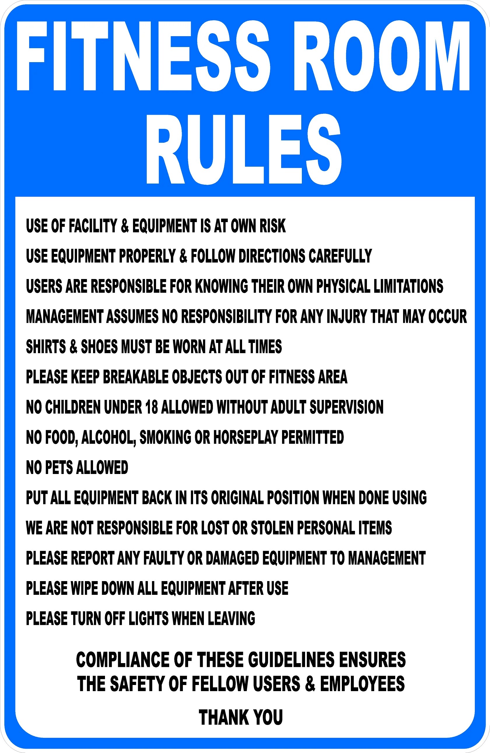 Rules And Regulations Signs