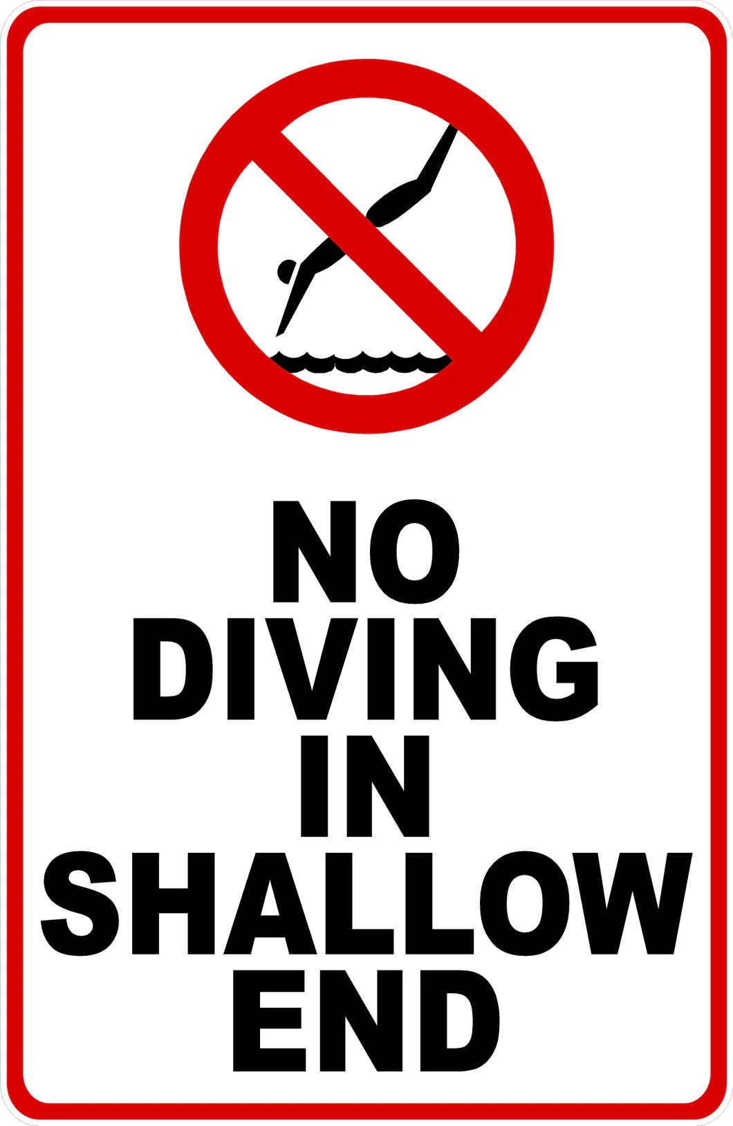 No Diving In Shallow End Signs by SalaGraphics