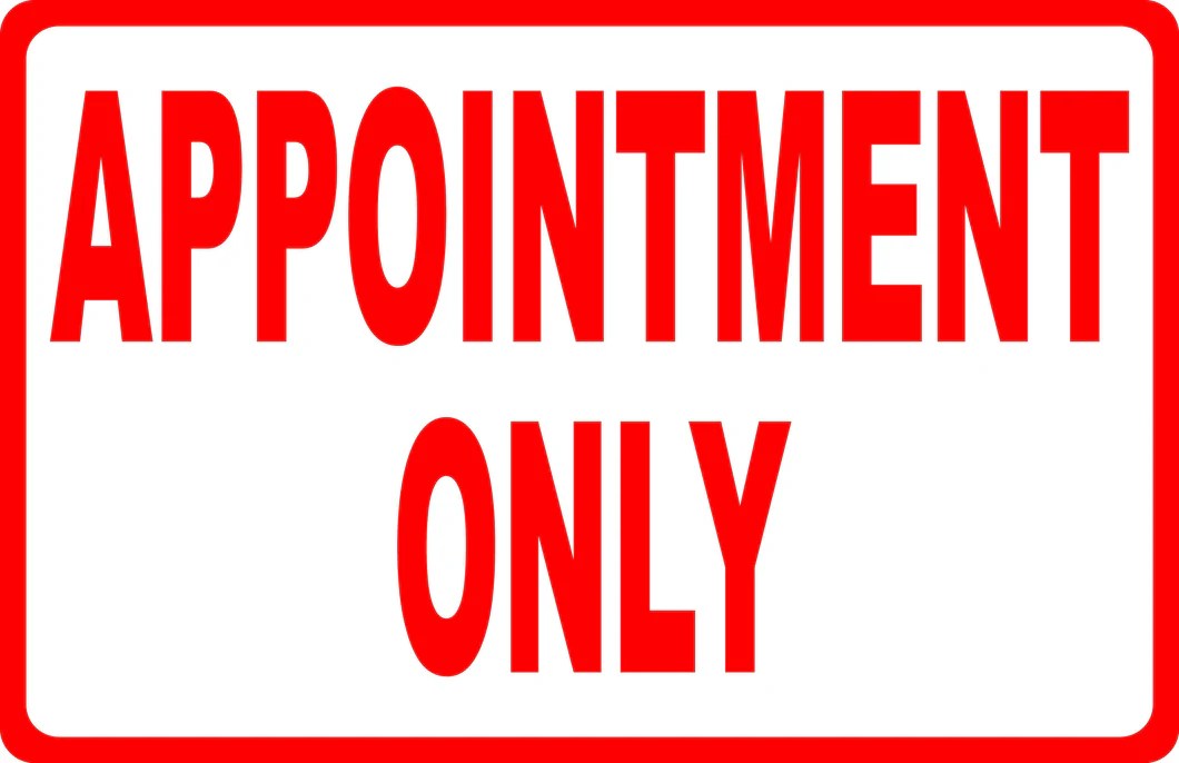 Appointment Only Sign Signs by SalaGraphics
