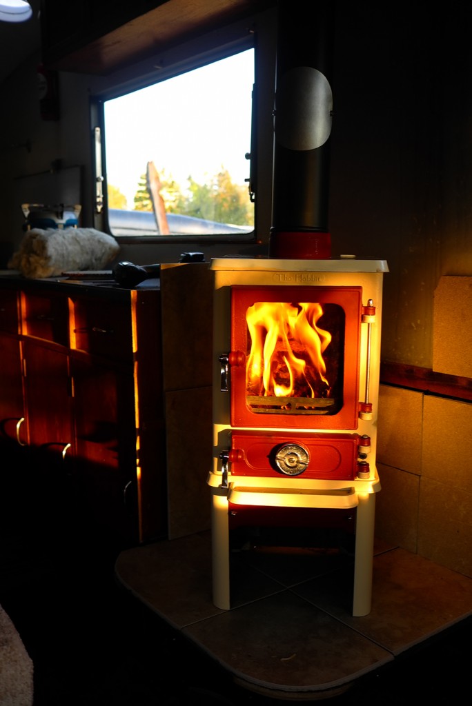 installing a stove in a caravan