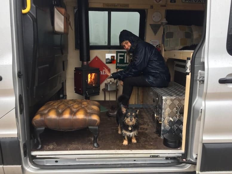 Installing A Small Wood Burning Stove Into A Van. Salamander Stoves