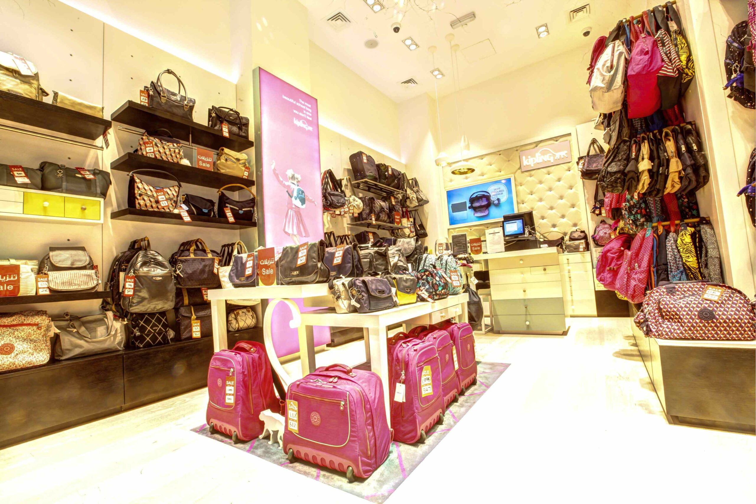 Interior fit out works of Kipling Shop at Doha Festival city Salam