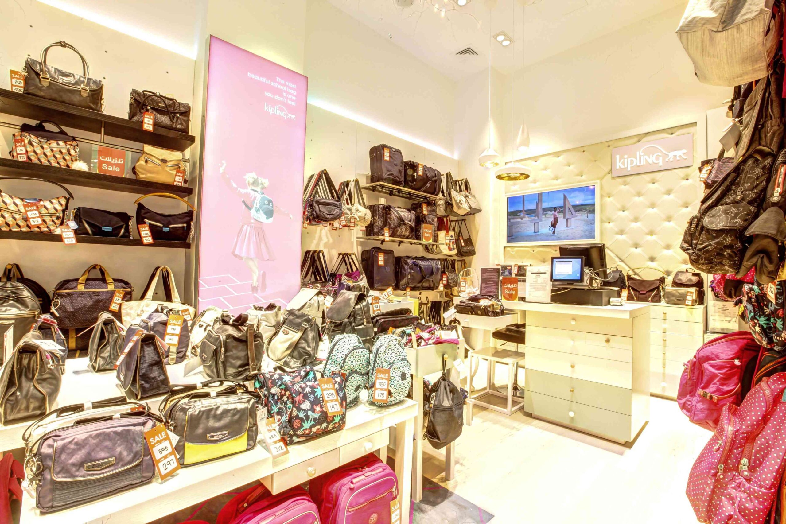 Interior fit out works of Kipling Shop at Doha Festival city Salam