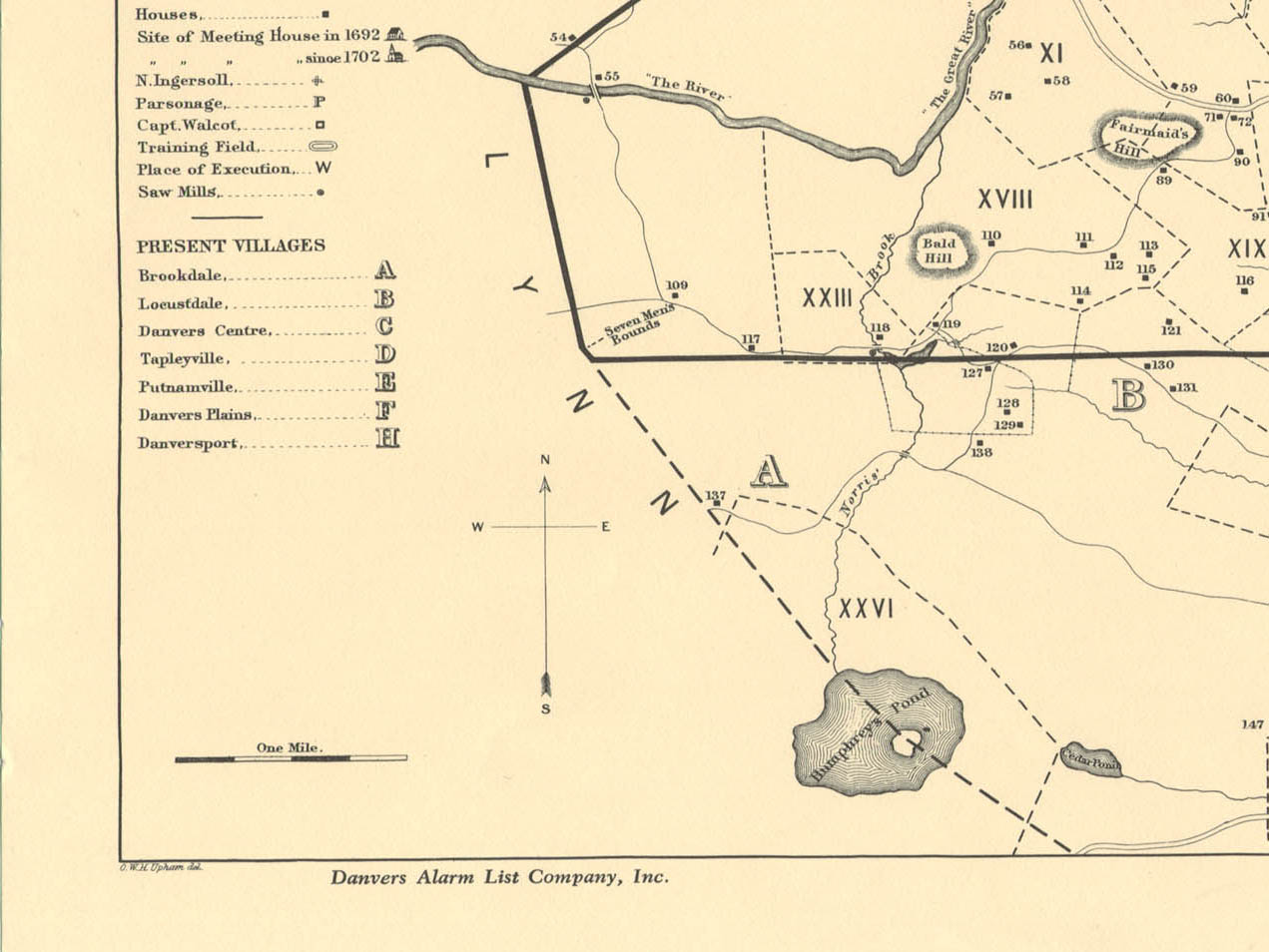 Index to Map of Salem Village